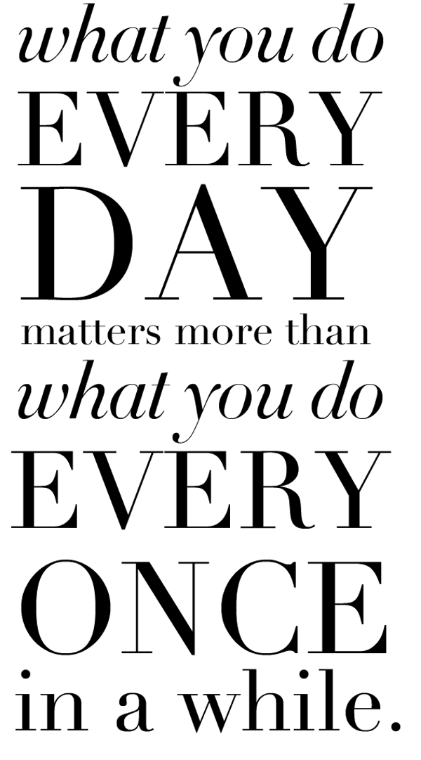 + what you do everyday is more important via brightontheday +