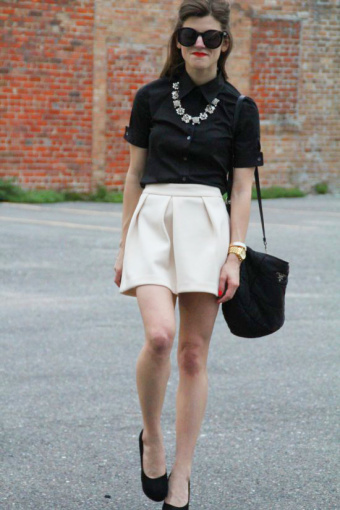 Skater Skirt + Button Up Blouse • BrightonTheDay