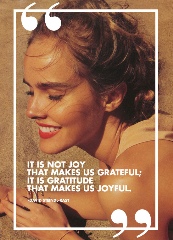 It is gratitude that makes us joyful