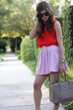 Lavender and Red Outfit
