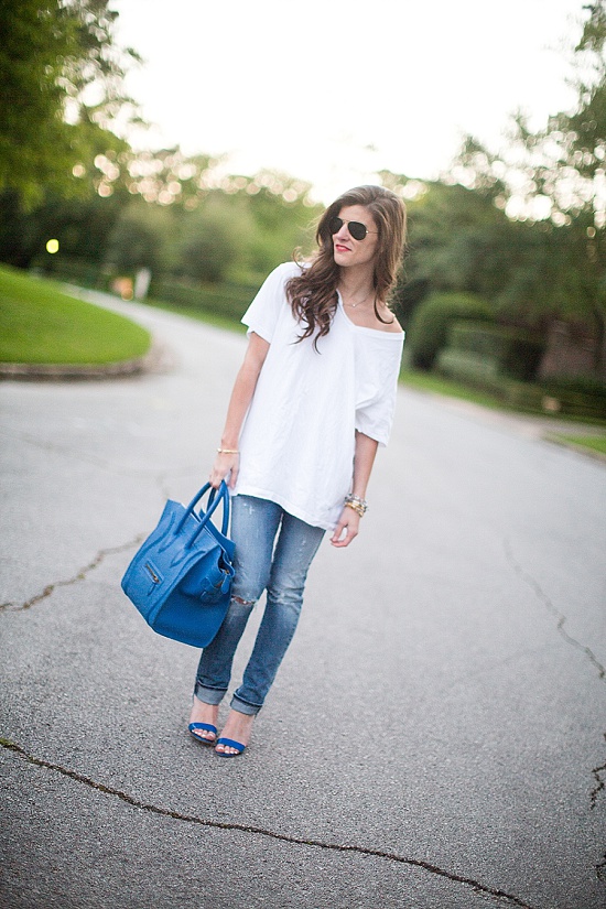 relaxed white tee