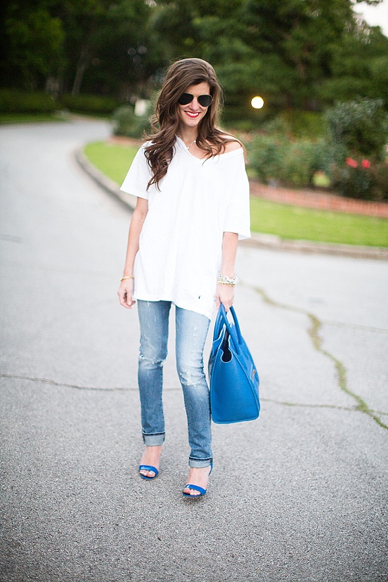 relaxed white tee