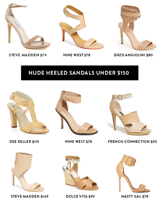 nude strappy sandal heels