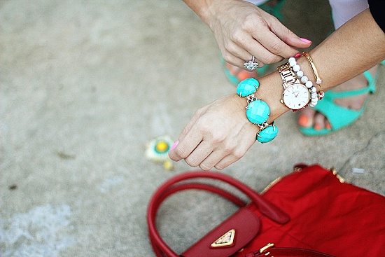 Red and Teal Accents