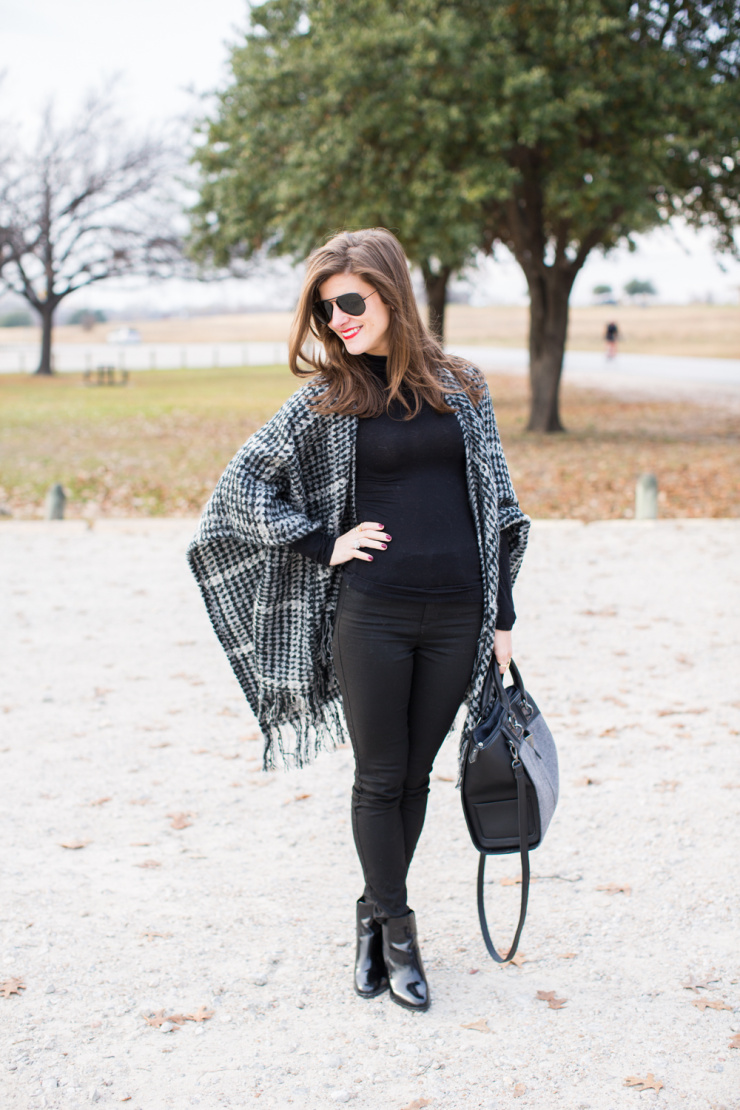 Houndstooth Cape and all black