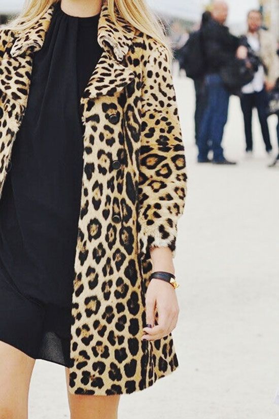 faux fur leopard coat