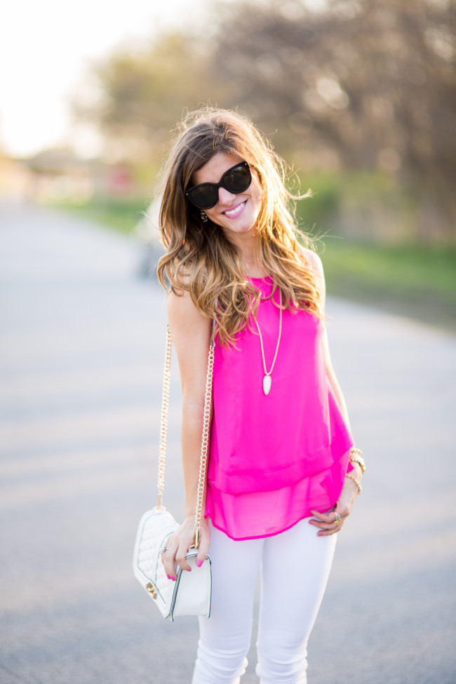 hot pink sleeveless top