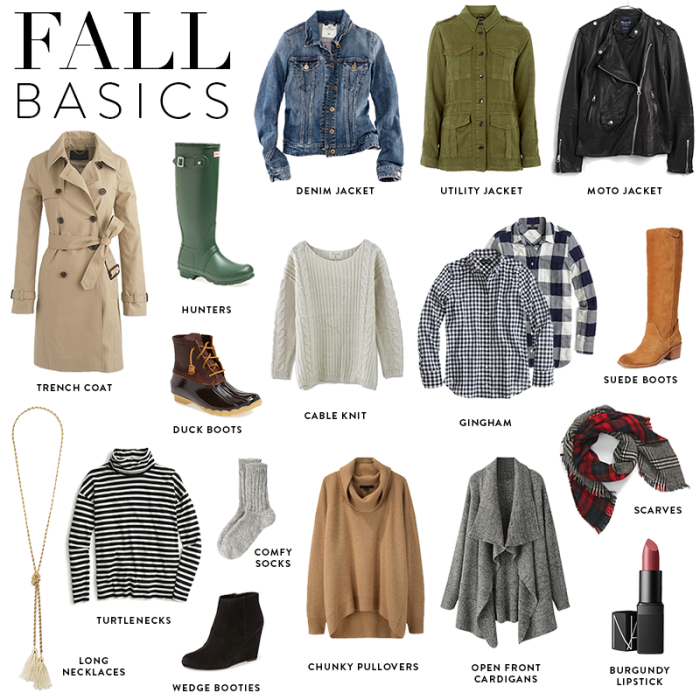 Fall basics and essentials - Fall Staple pieces