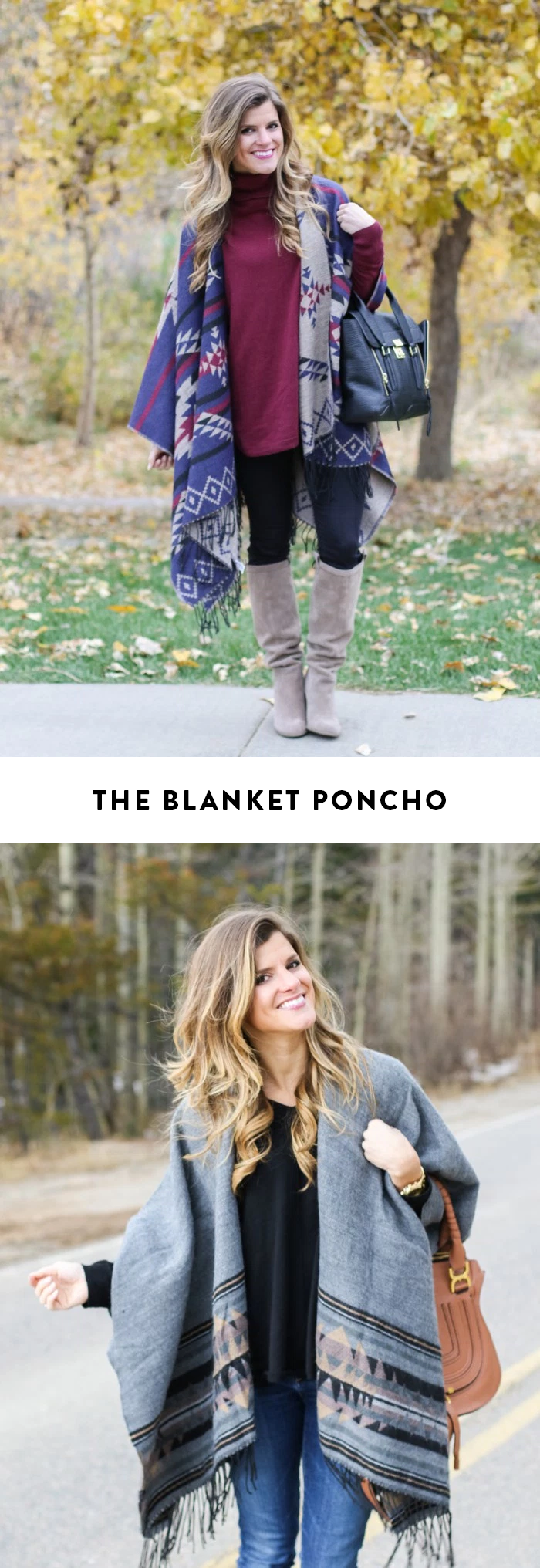 fringe trim poncho cape fall fashion trend
