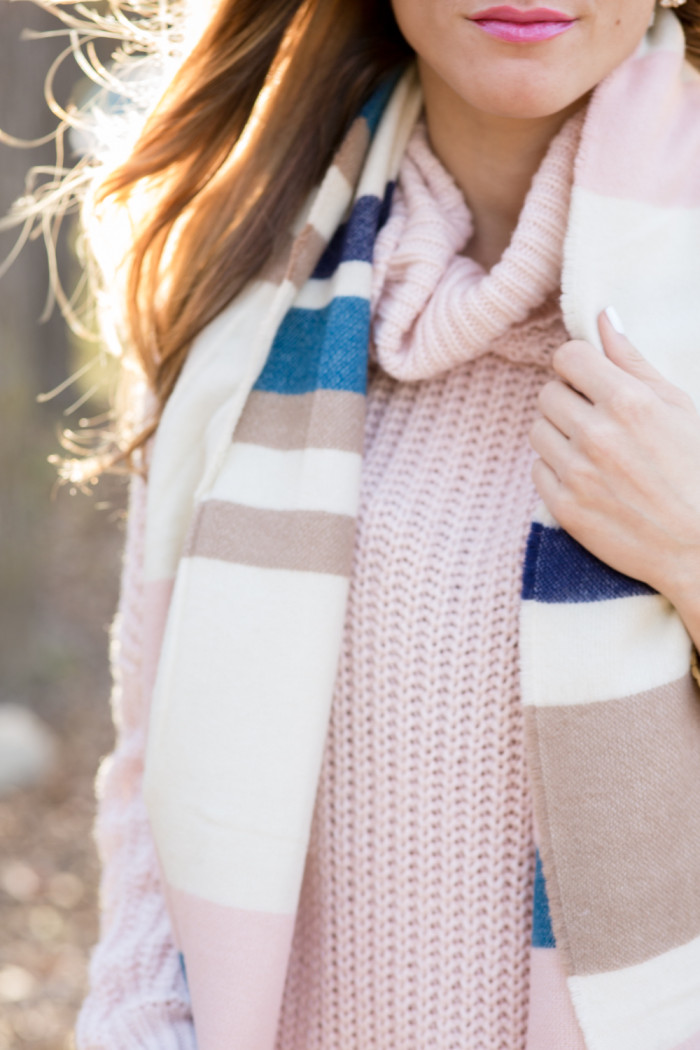 blush sweater with blanket scarf-52