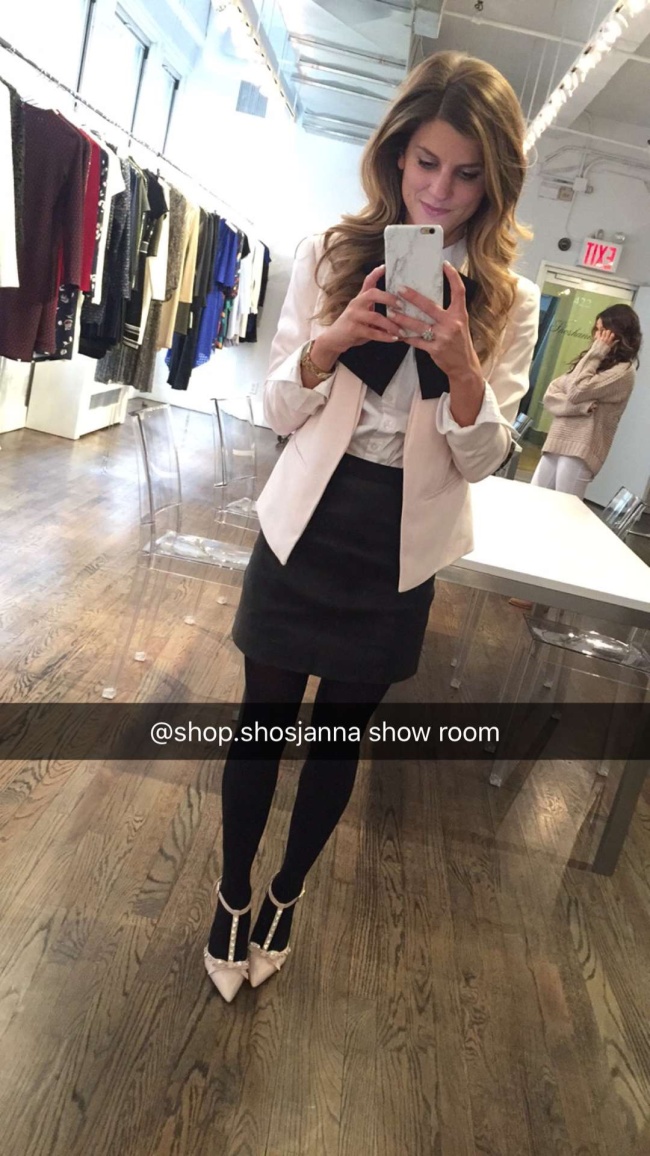 brightontheday mirror selfie taken when visiting shop shoshanna showroom in NYC