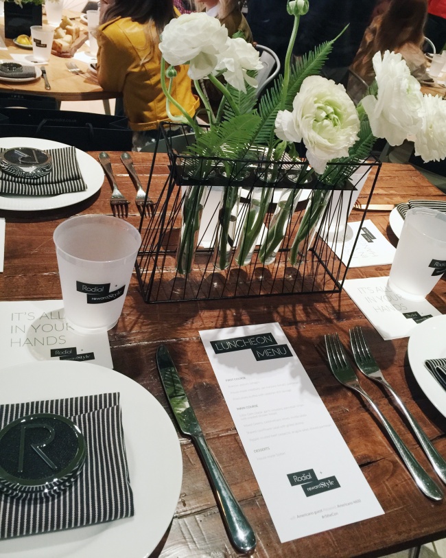 Table details from Rodial lunch at Americano from #rStheCon 2016