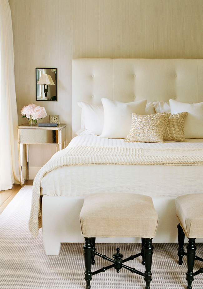 Neutral bedroom by interior designer will wick via lonny mag