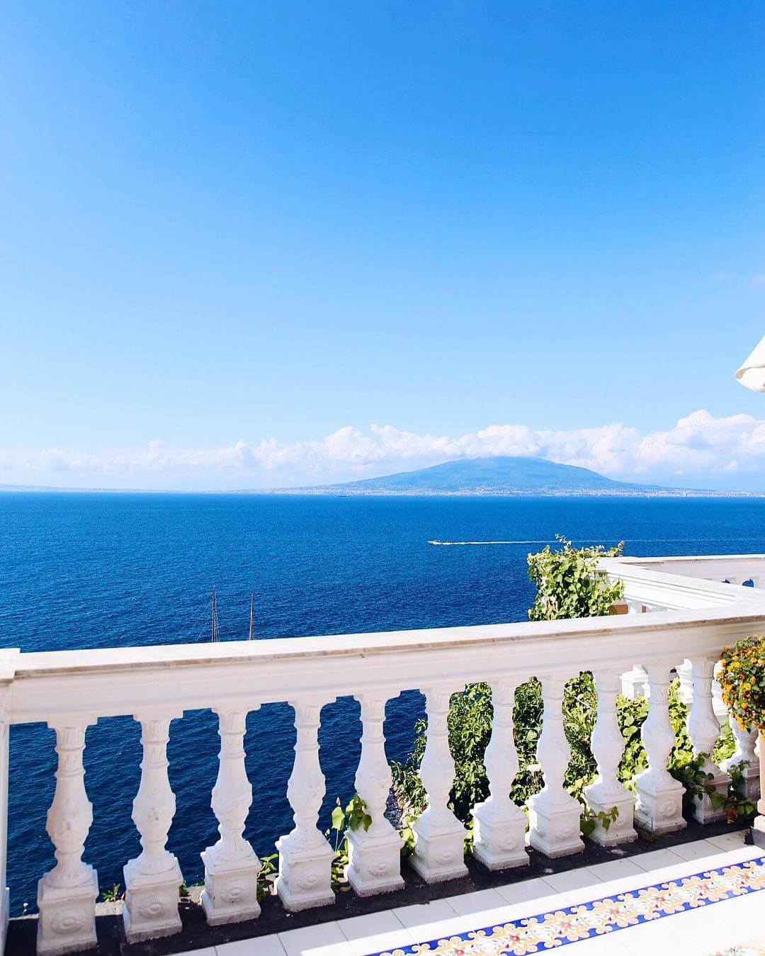 view from hotel parco dei principi in sorrento, italy