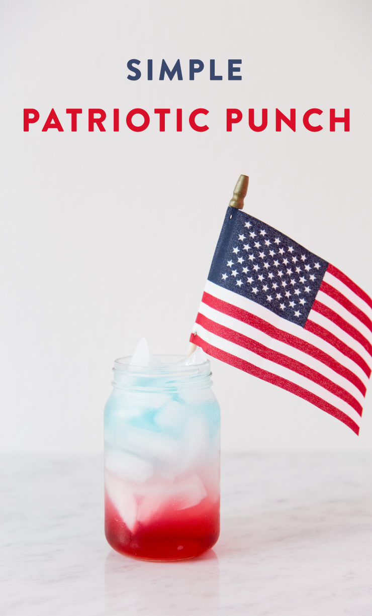 festive fourth of july drinks recipe // Patriotic Punch // red white and blue fourth of july drink!