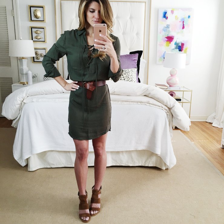 nordstrom anniversary sale picks olive green lace up dress 5