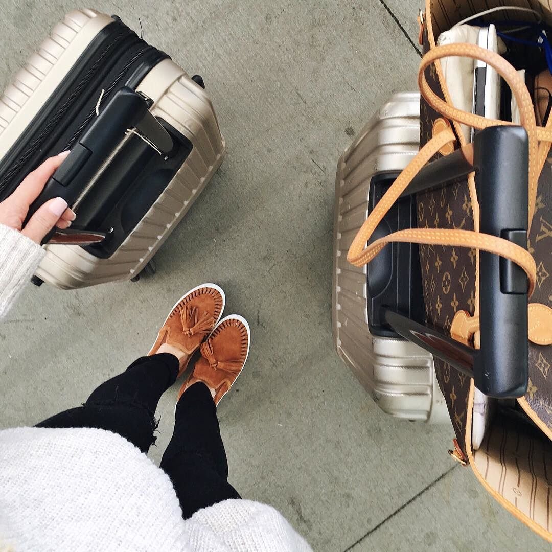 brighton the day featuring slip on sneakers and travel accessories