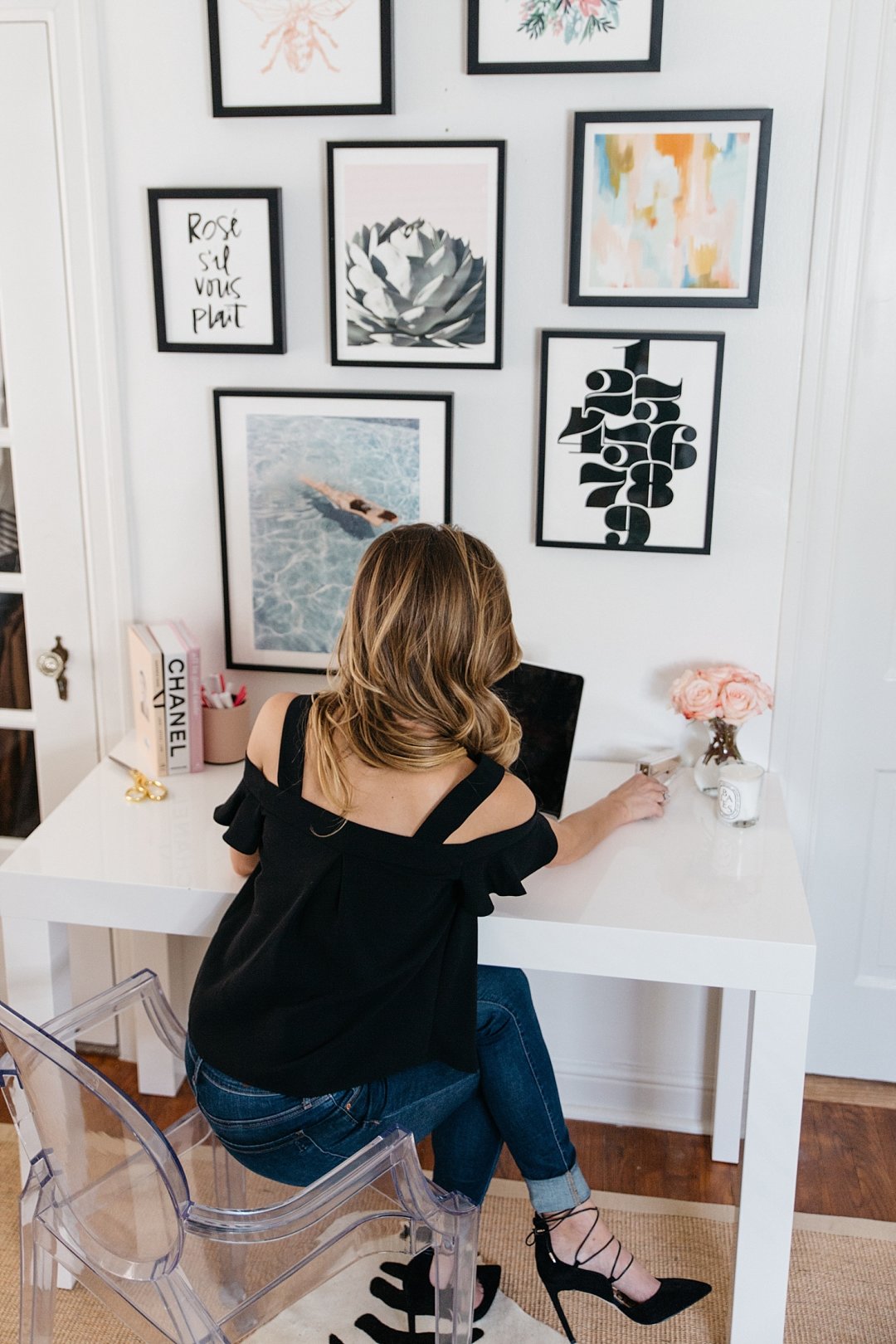 brightontheday home office reveal gallery wall with minted