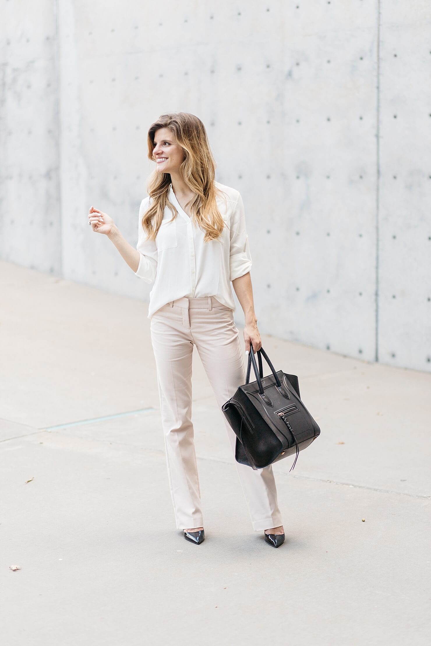 business casual white pants