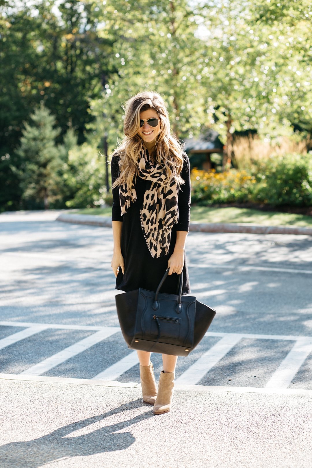 leopard print dress and boots