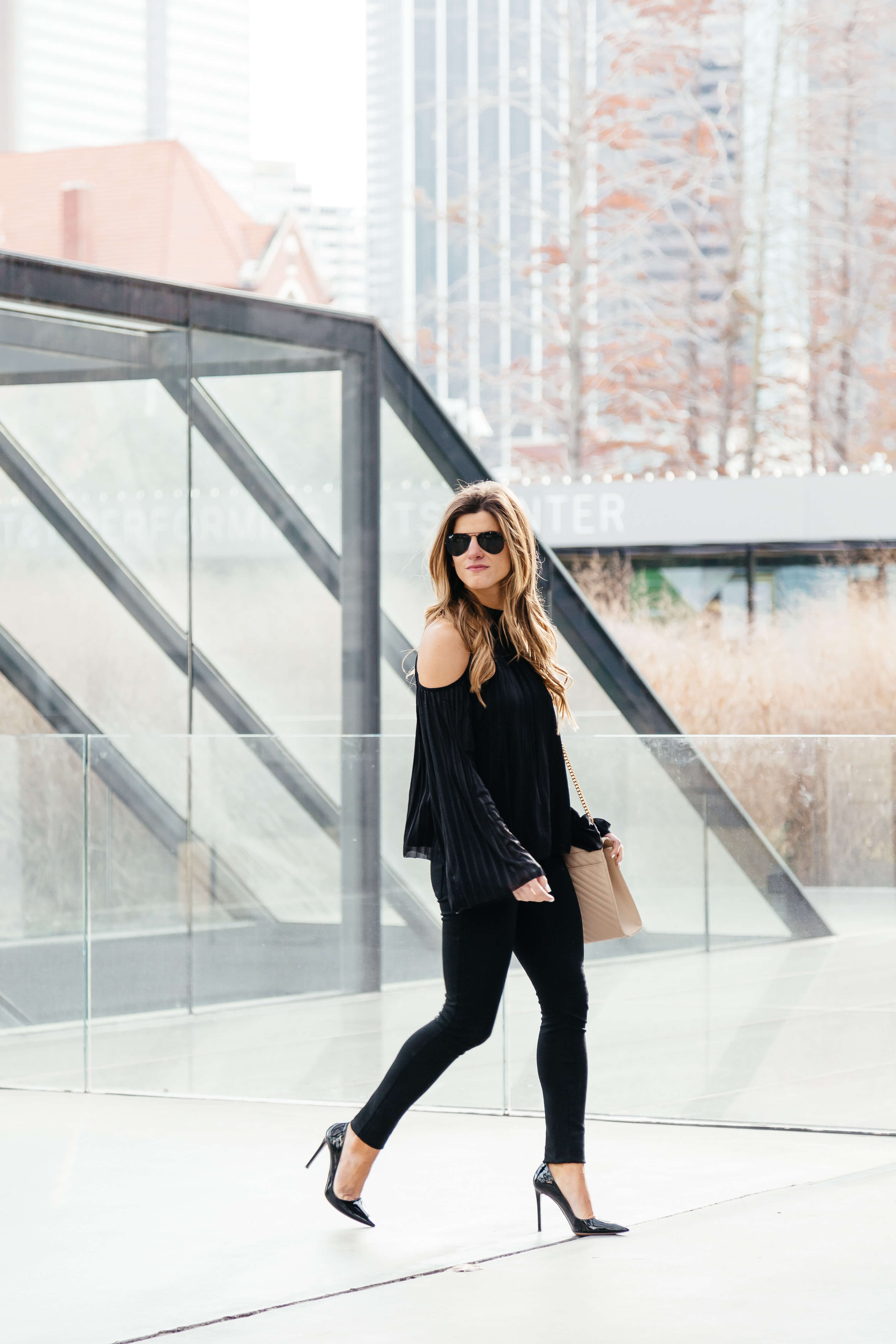 JCPenny worthington top, all black outfit