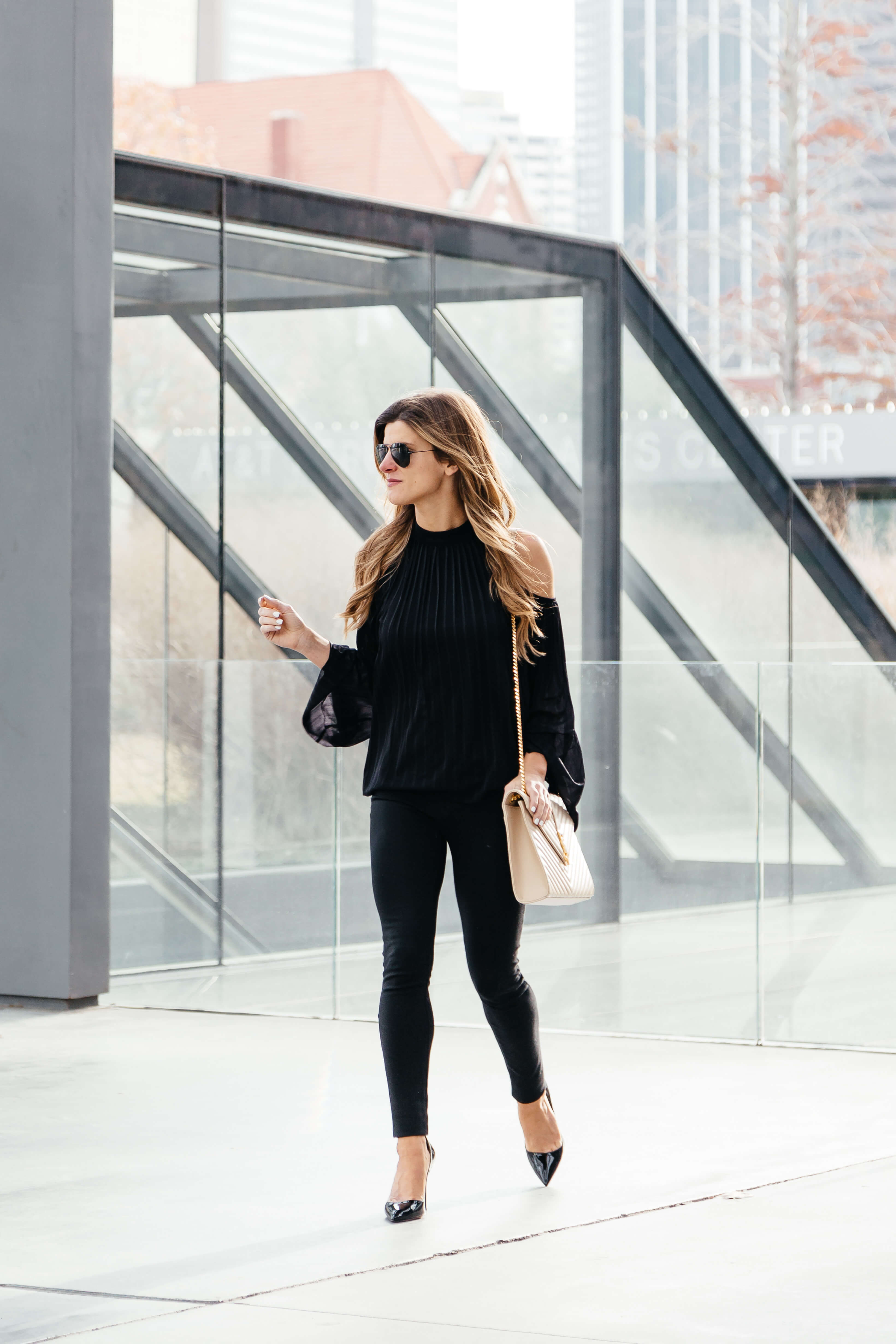 JCPenny worthington top, all black outfit