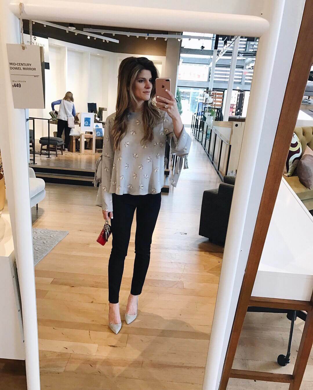 brighton the day mirror selfie shopping at west elm