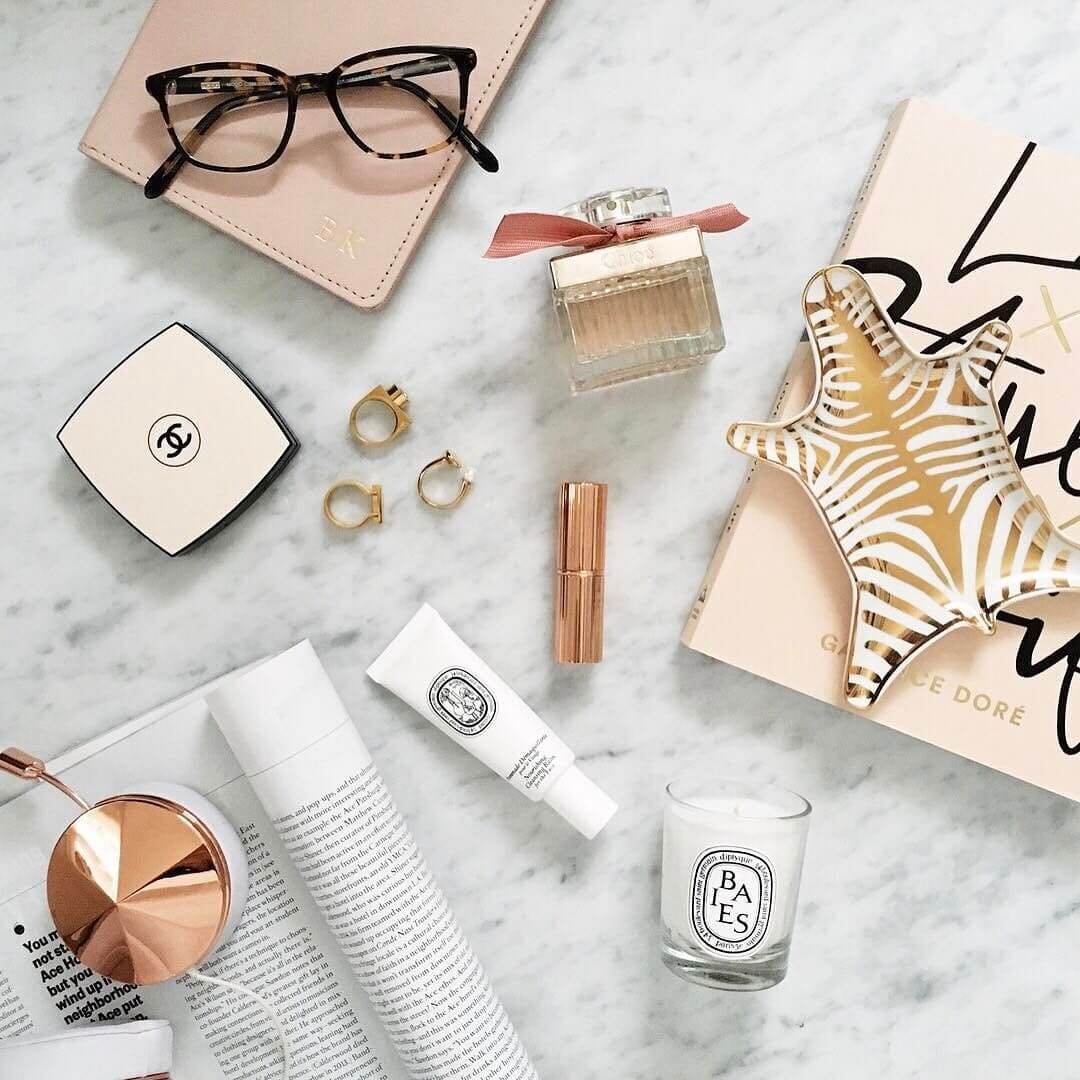 brighton the day flat lay rose gold favorites