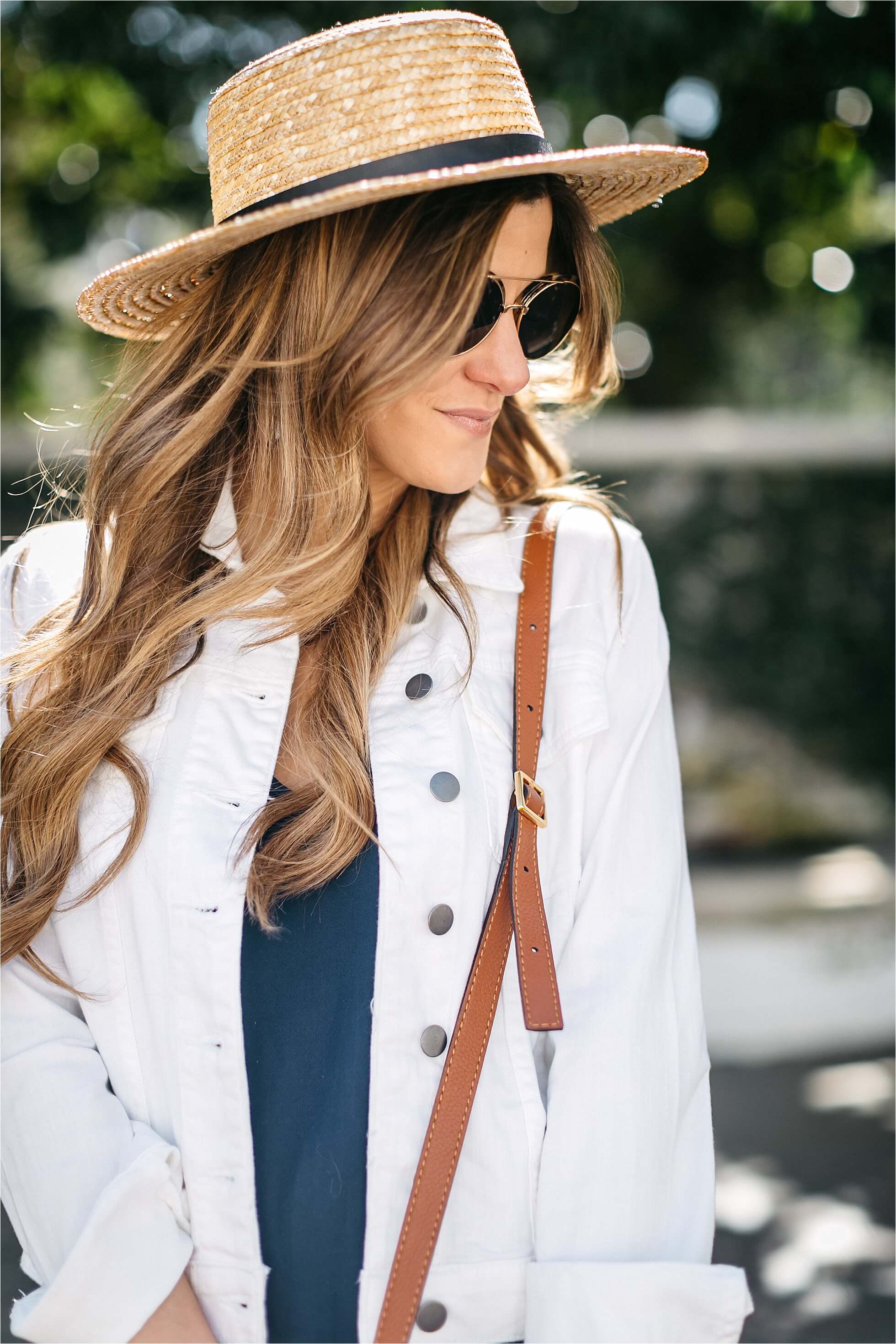 how to style a slip dress, boater hat, chloe drew bag, spring outfit