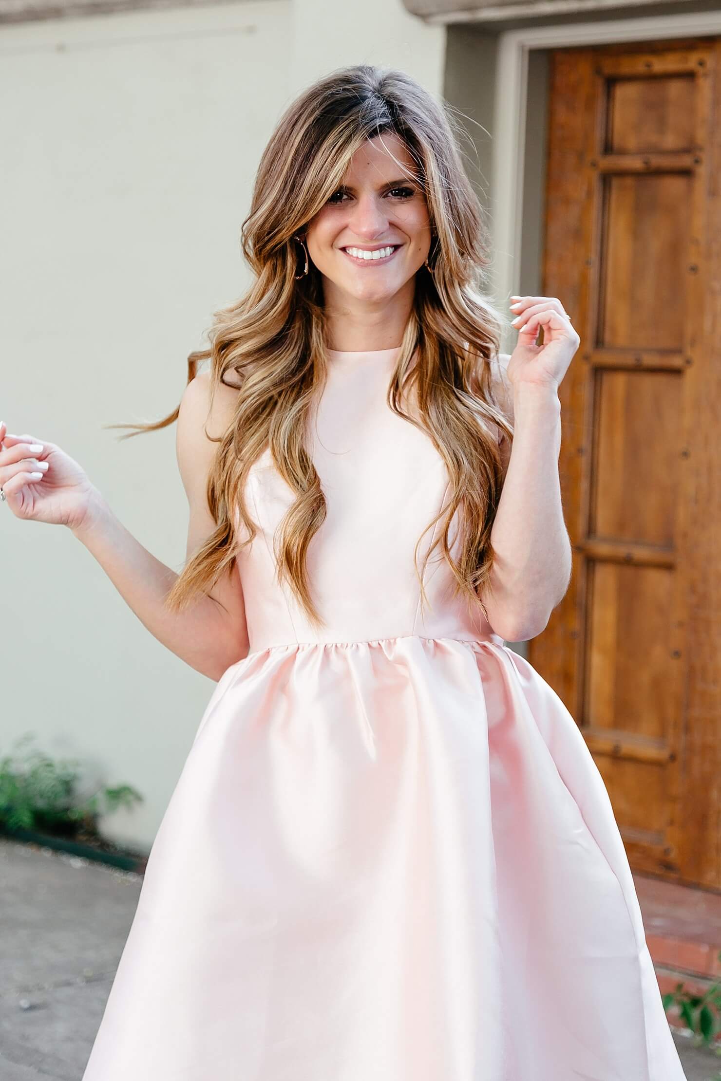 what to wear to a summer wedding, wedding guest outfit ideas, blush pink dress