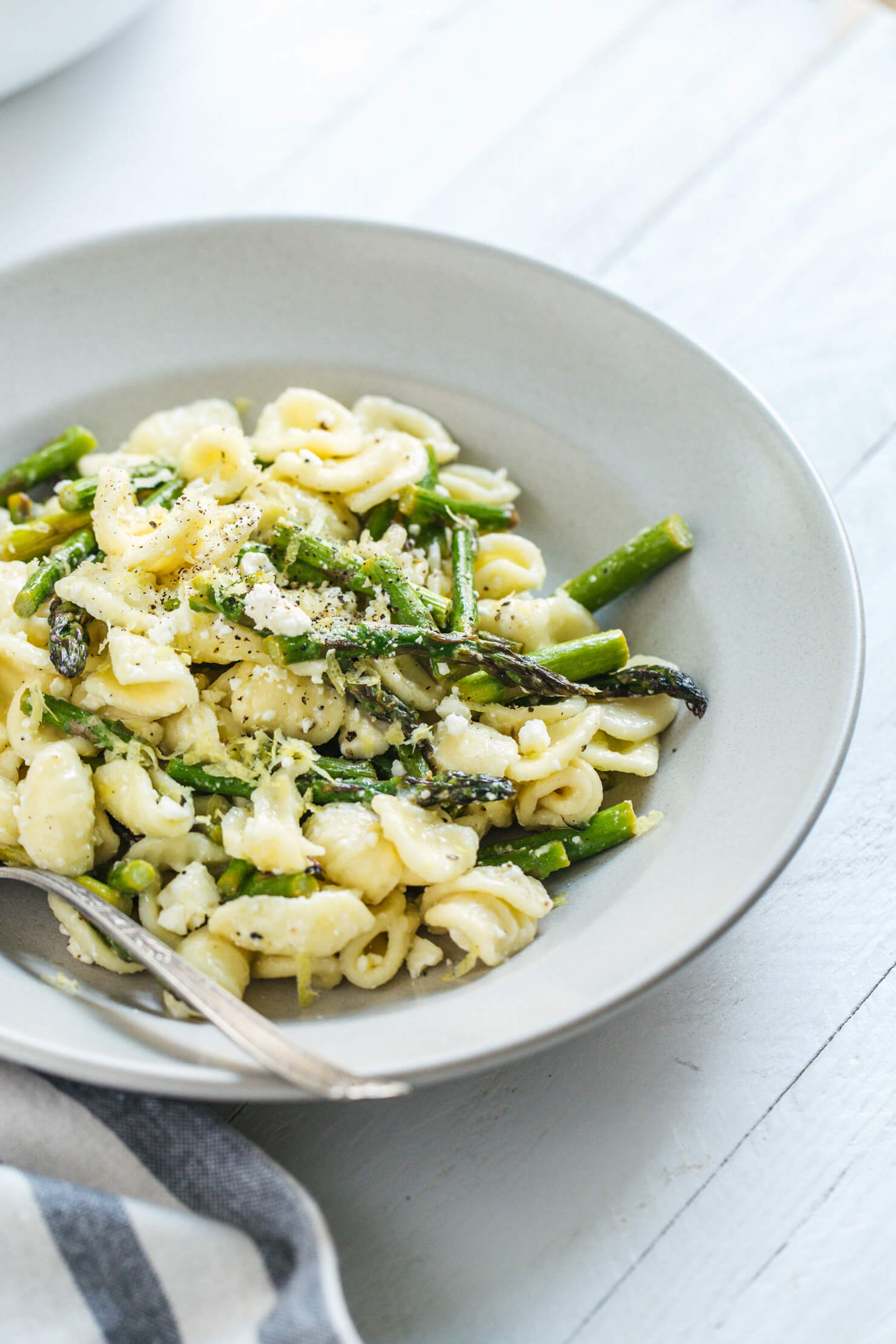 Orecchiette with Roasted Asparagus and Feta, healthy meal ideas