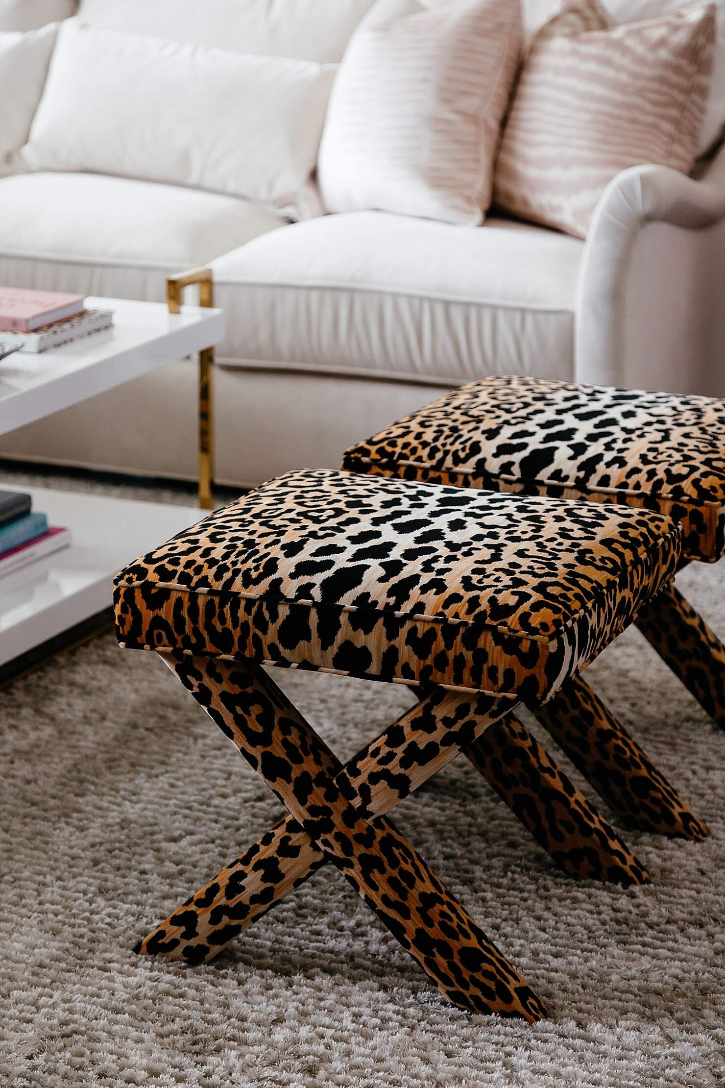 brightontheday new house living room update leopard x benches