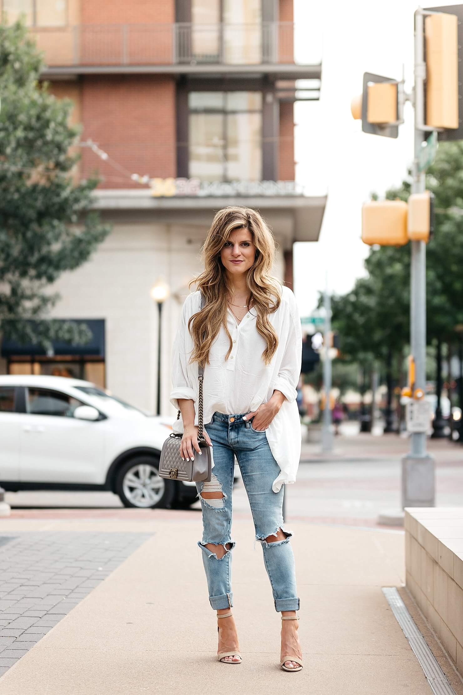 free people lovely days top blank nyc denim outfit, jeans and oversized white shirt, casual summer jeans outfit, how to improve self discipline, how to develop self discipline