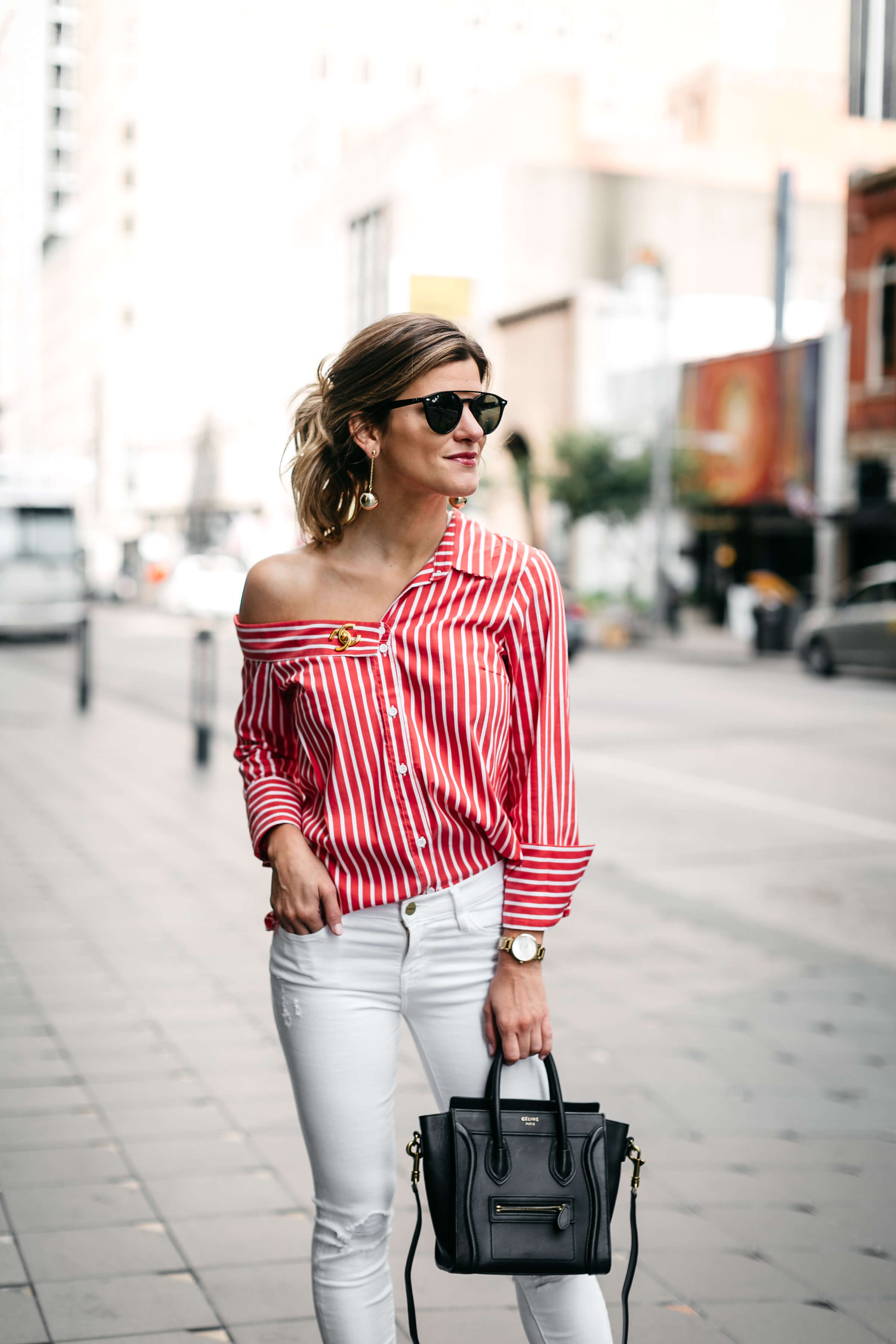 red and white striped topshop shirt assymetric collar 22