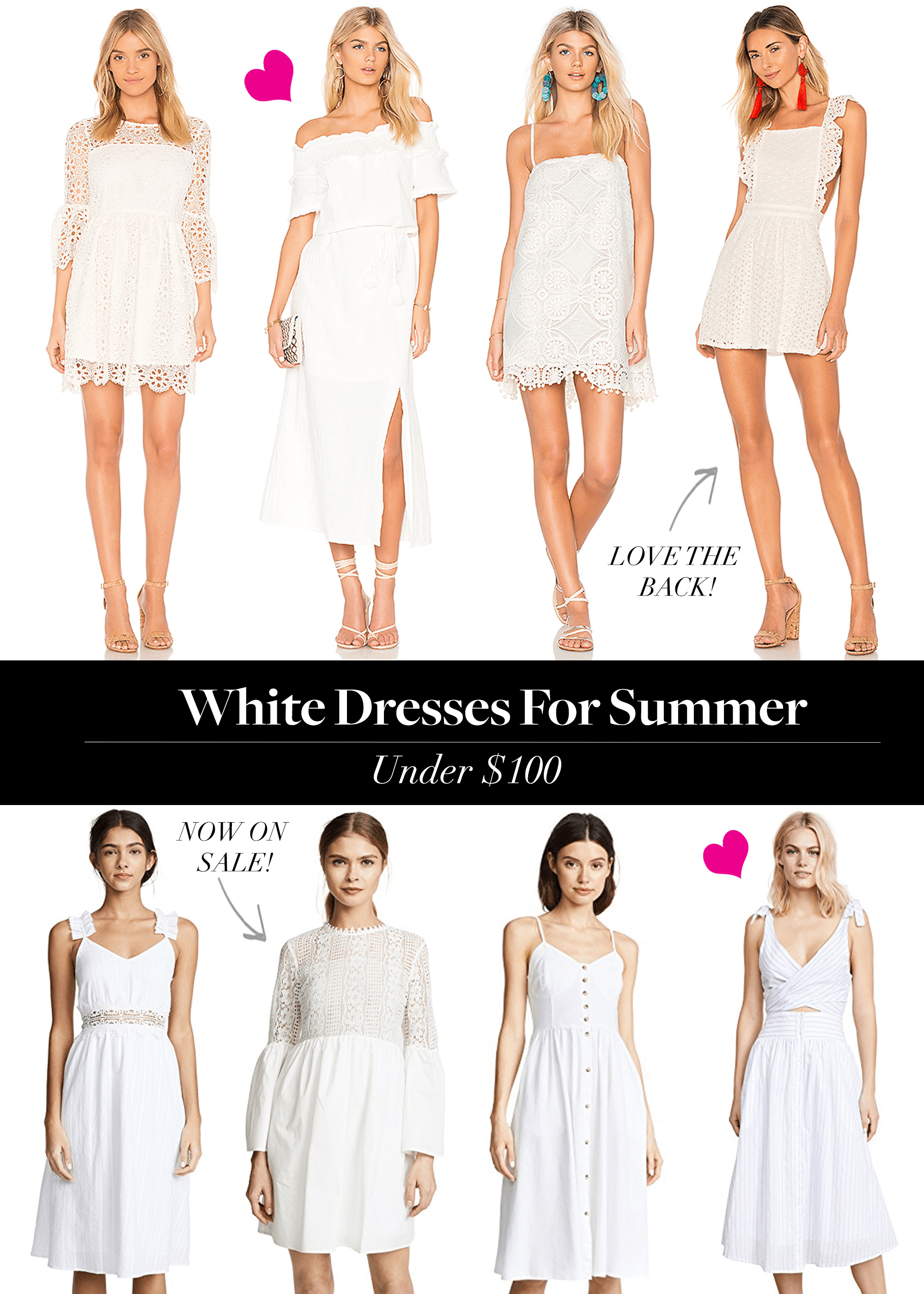 White Dresses Under $100 • BrightonTheDay