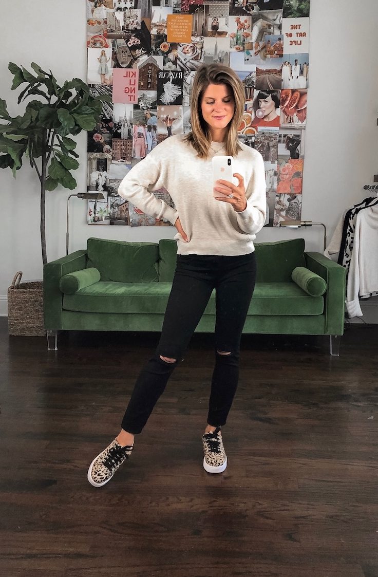 Nordstrom Anniversary Sale Early Access Picks Fall Outfit leopard sneakers