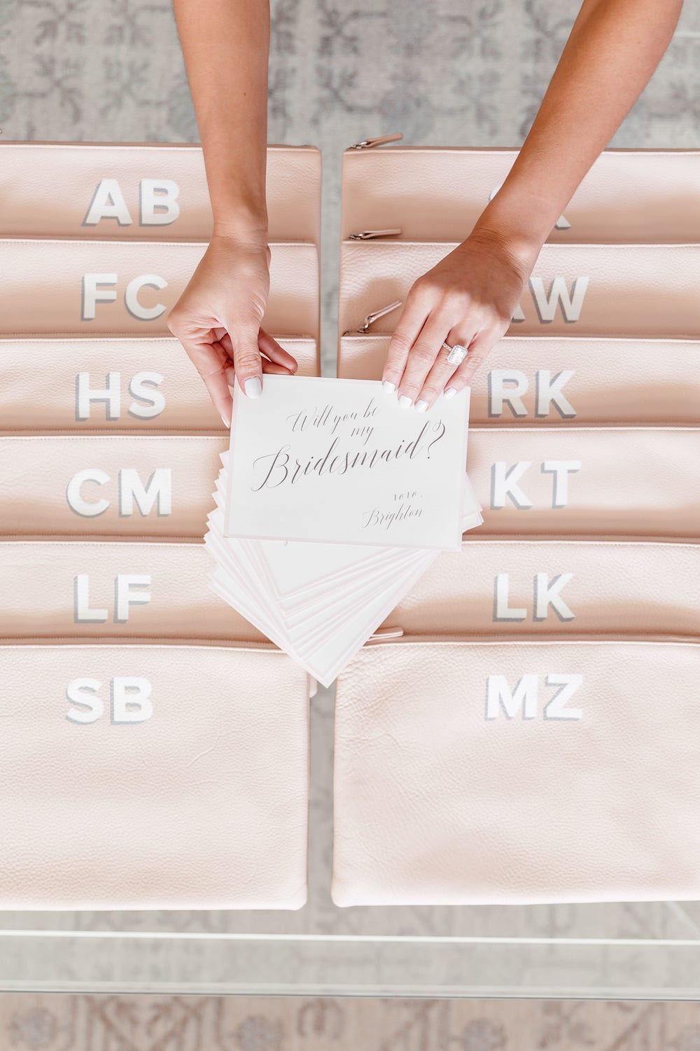 will you be my bridesmaid? How I asked my bridesmaids with personalized hand painted leather pouched by leatherology