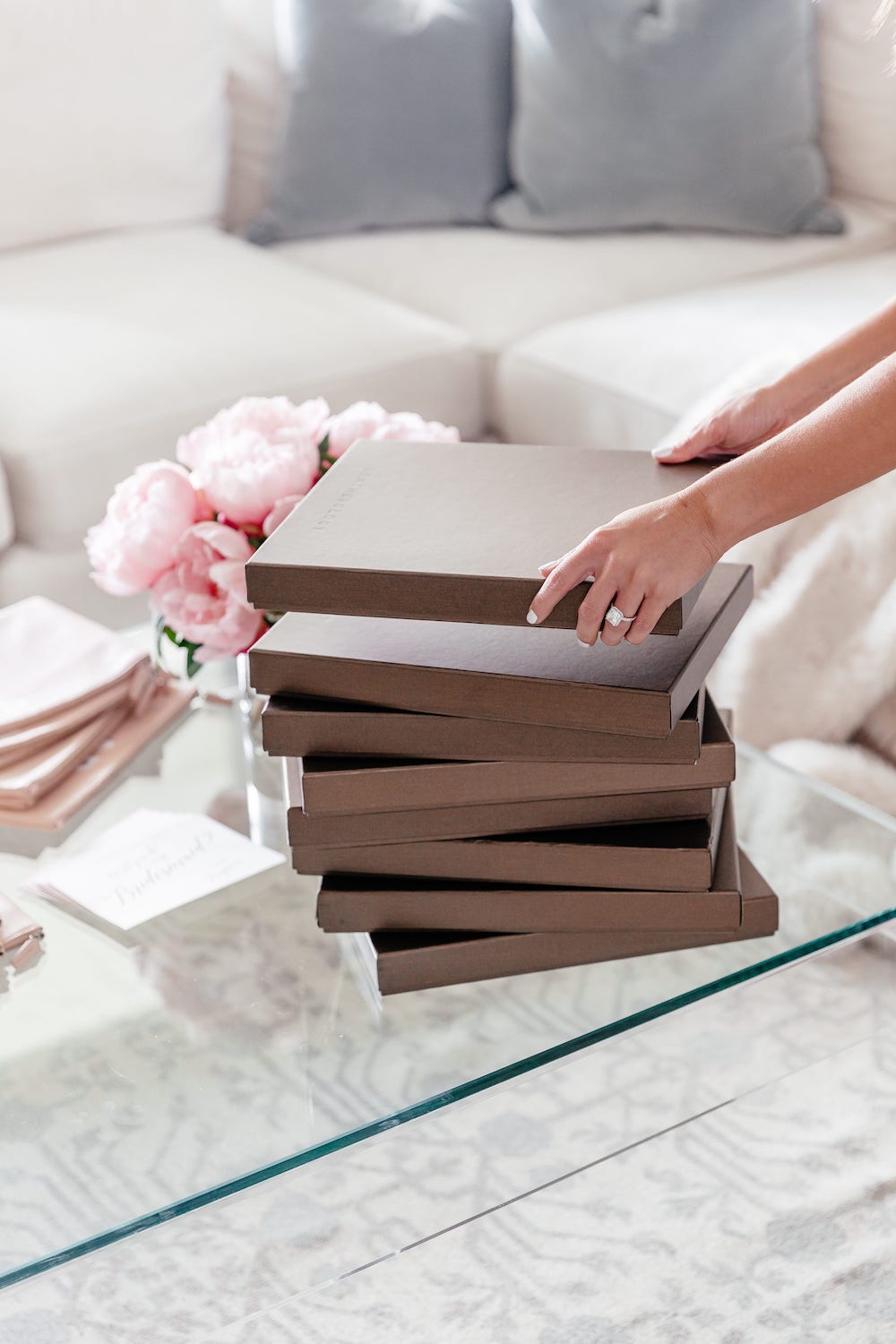 bridesmaid ask, prepping boxes to send to bridesmaids to ask them to be in my wedding