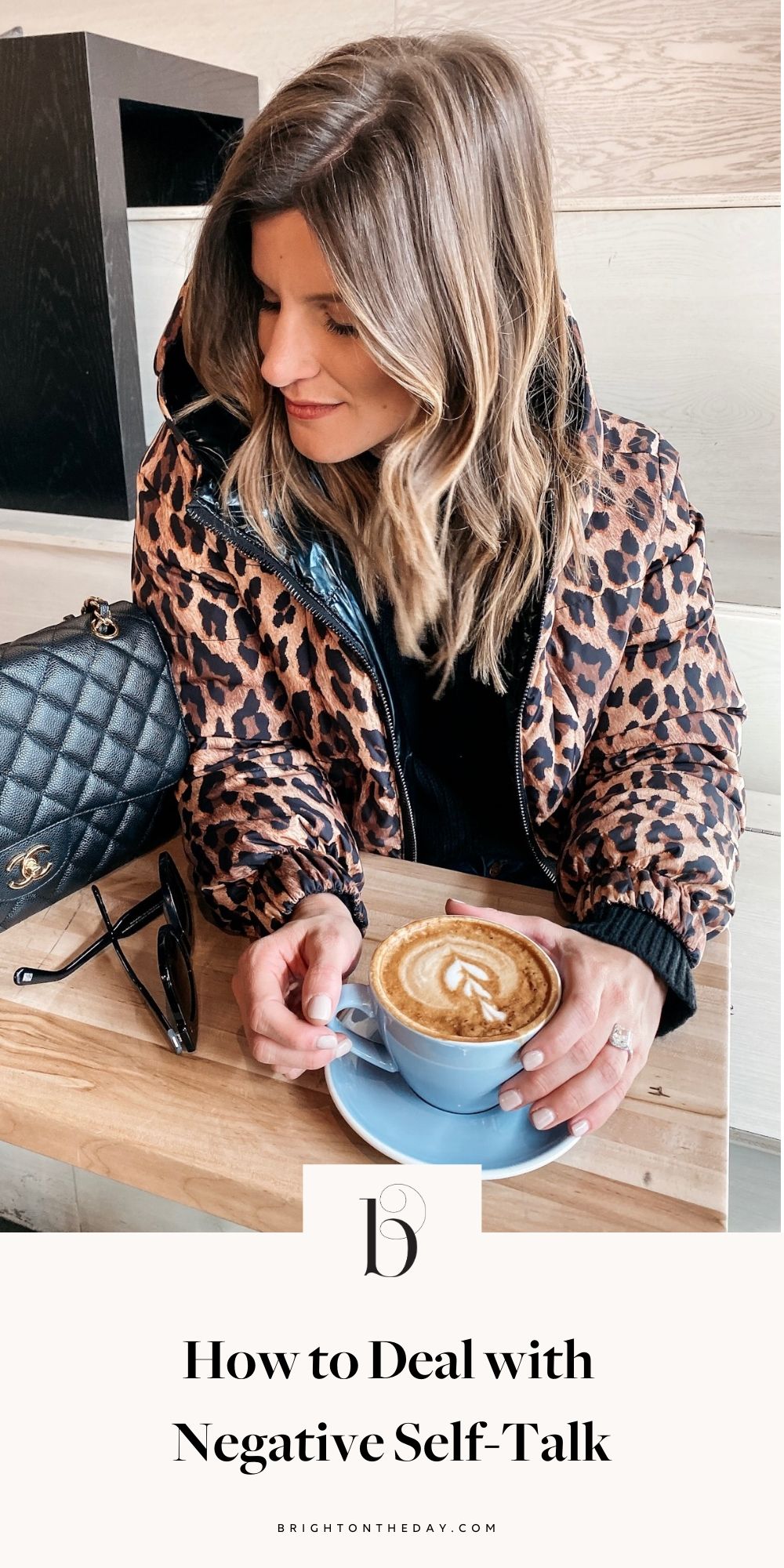 brighton keller at coffee shop wearing leopard bomber