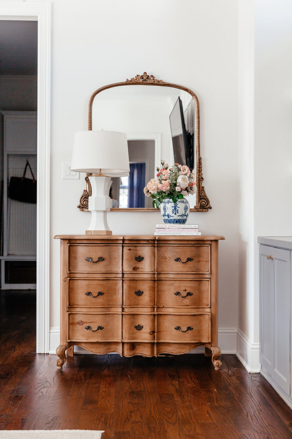 brighton keller living room dallas antique chest with gold mirror