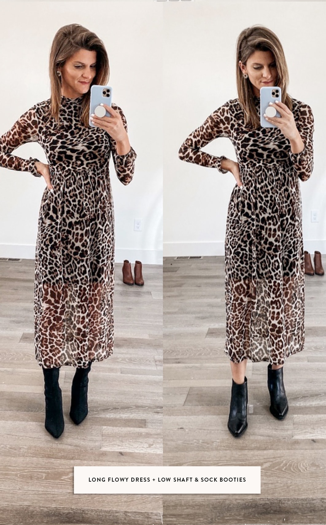 mid length dress with boots