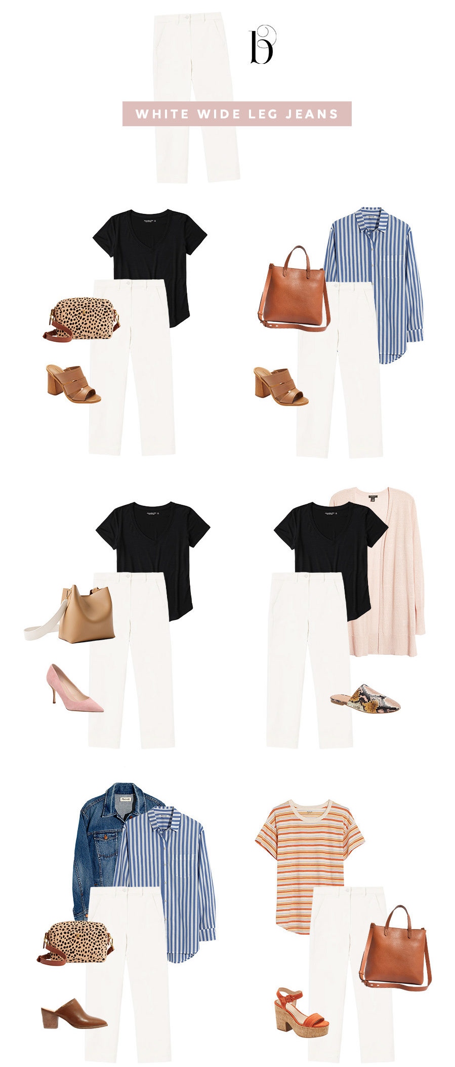 how to style white wide leg pants spring capsule wardrobe