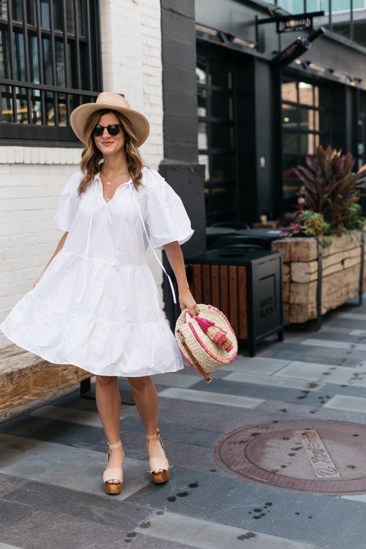 Brighton Butler White Dress Hat Bag and Wednges