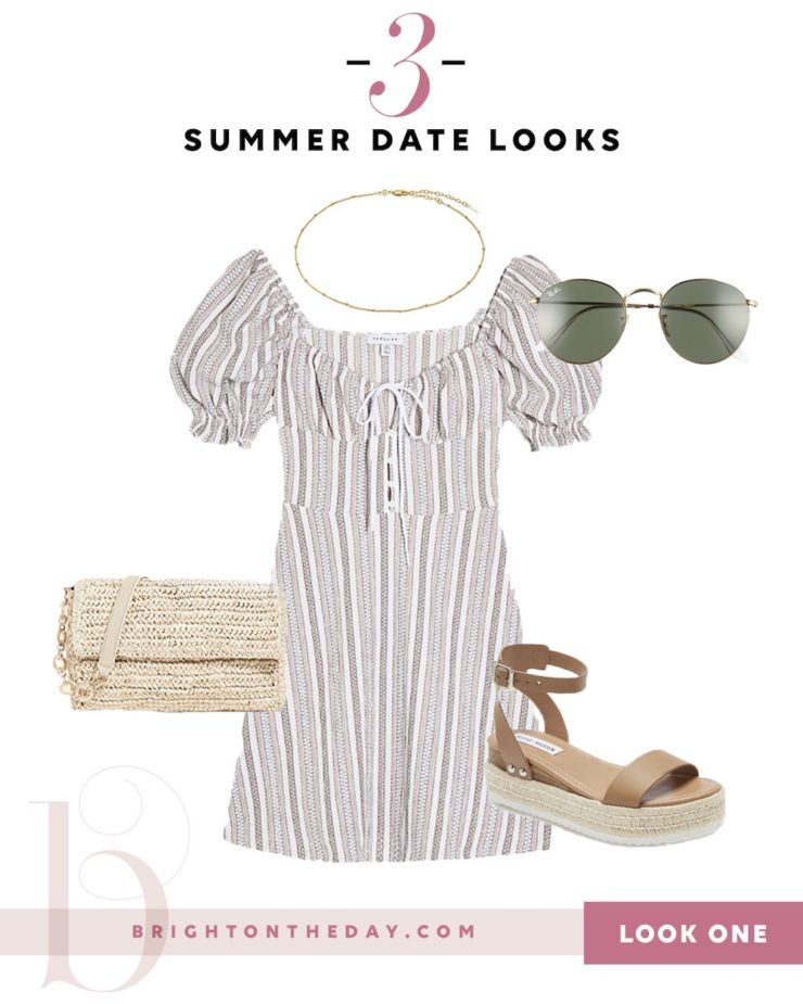 Summer Date Looks Dress and Low Platform Wedges