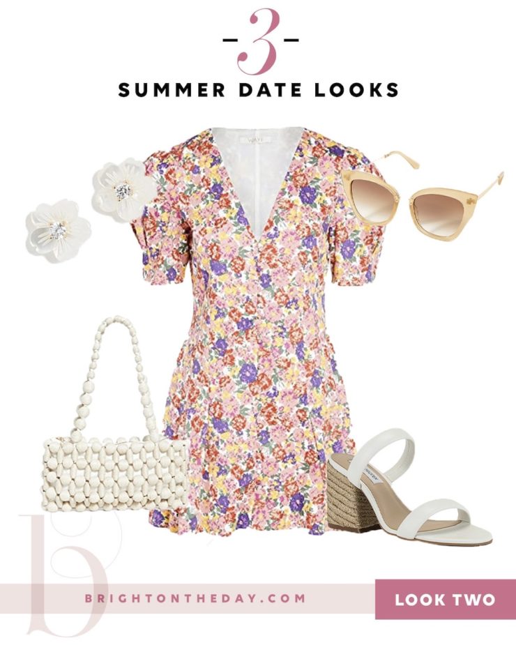Brighton Butler Summer Date Night Outfit Dress Heels Sunglasses Earrings 