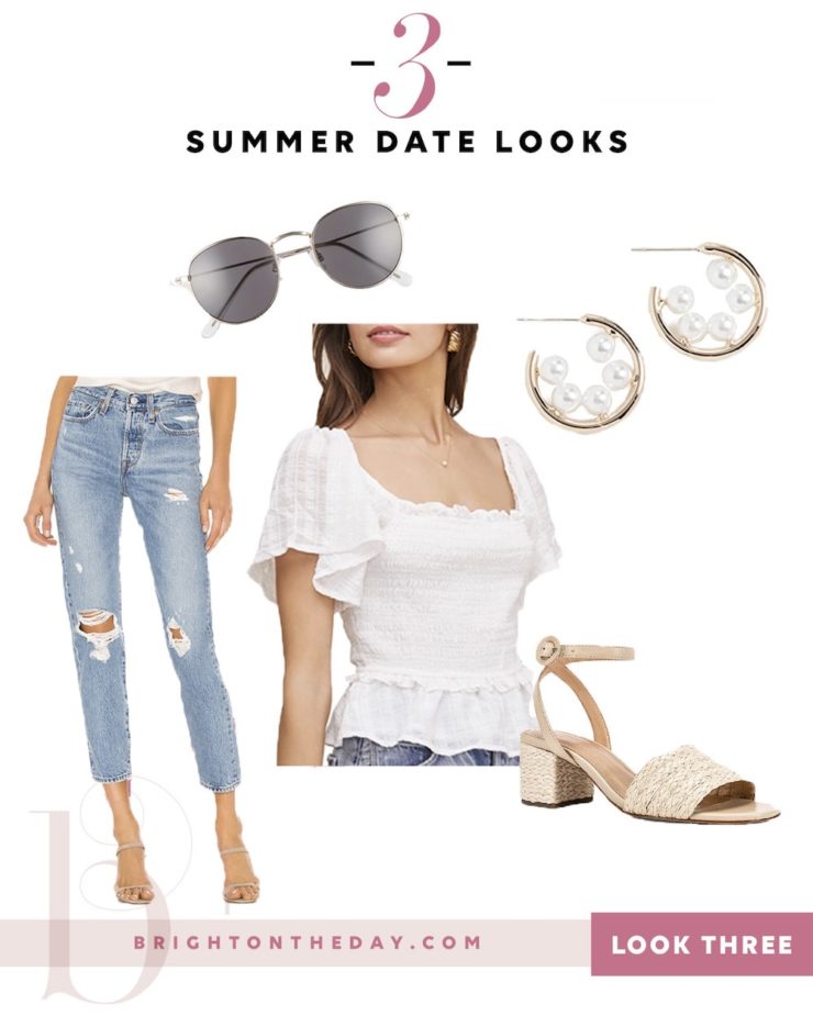 Summer Date Night Looks with Jeans and Cute Top