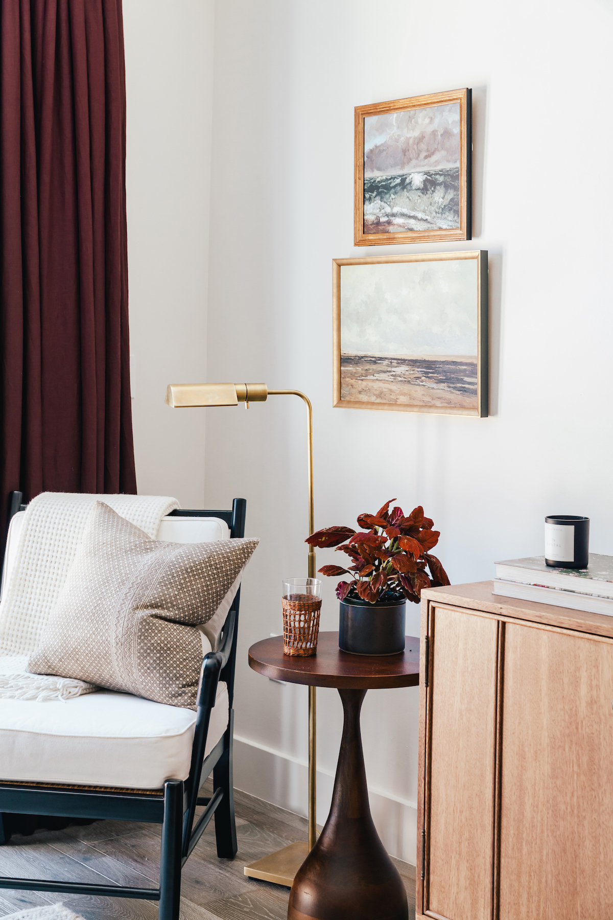 brighton butler denver home bedroom details, sitting chair vignette