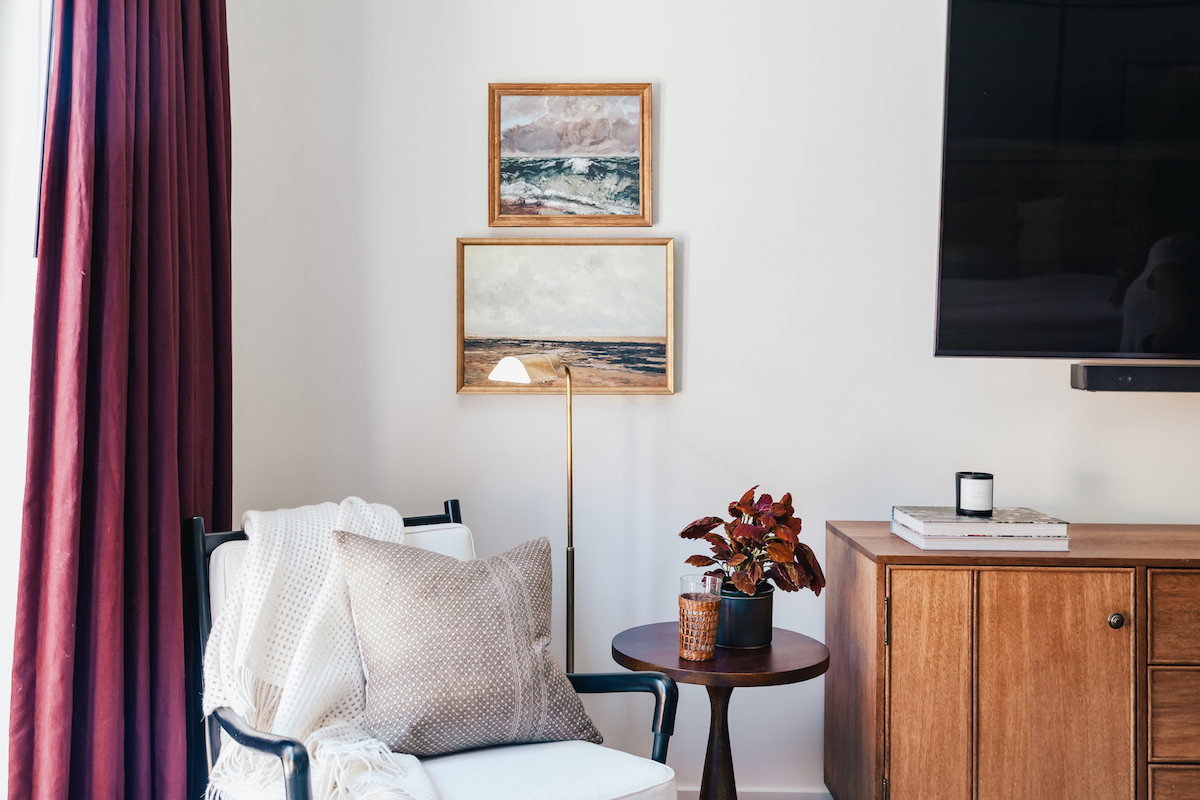 brighton butler denver home bedroom details, sitting chair vignette