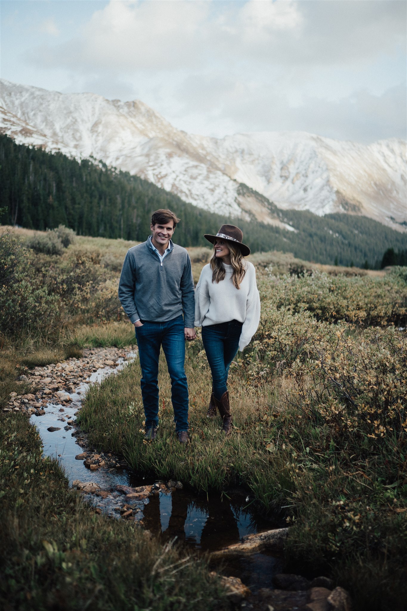 brighton and duncan butler, mountain photoshoot, moving back to Dallas, cowboy boots outfit, engagement shoot outfit idea