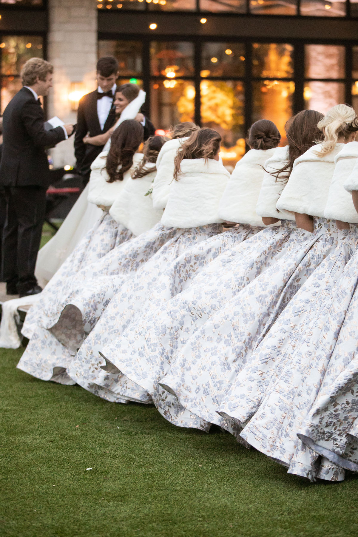 brighton butler wedding ceremony bridesmaids dresses and stoles